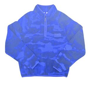 Adidas Originals Adventure Polar Fleece Half Zip Camo Sweatshirt Blue Purple S